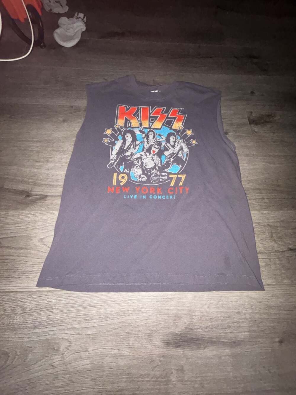 KISS 1977 New York City Live In Concert Sleeveless Graphic Muscle Tank Top